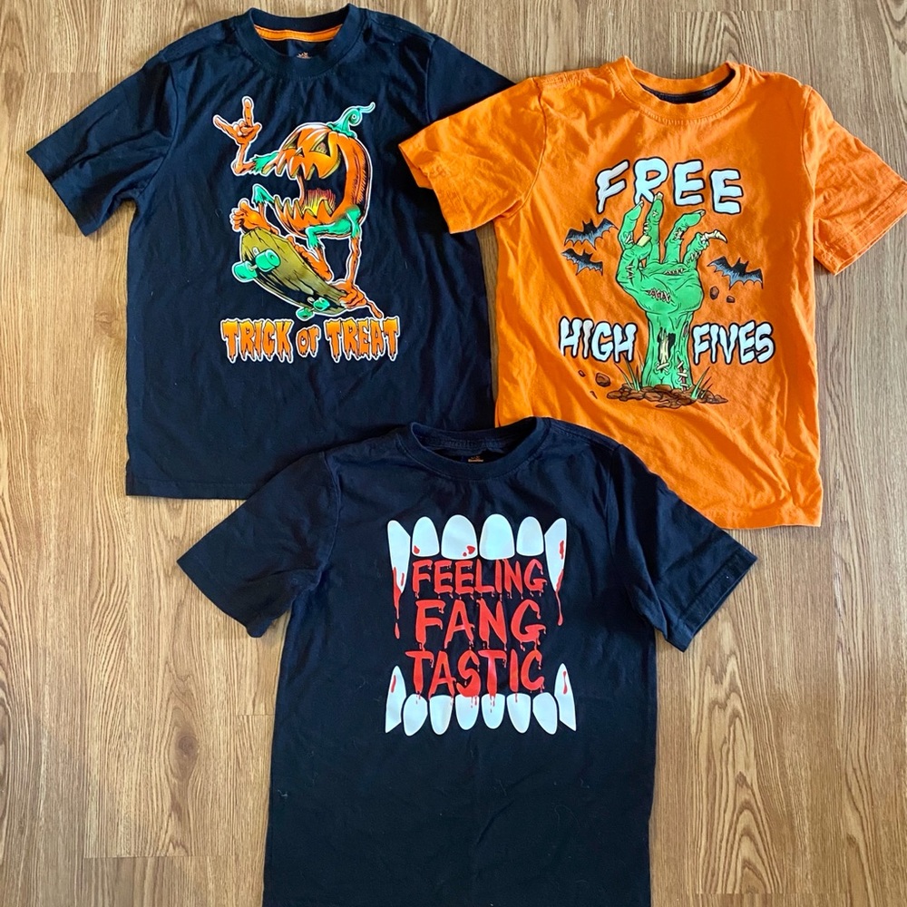 Boys Bundle T shirts spooky Halloween size 8